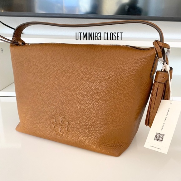 🎊🤎NEW🤎Tory Burch Thea small slouchy shoulder bag/hand carrying bag/leather - Picture 2 of 11